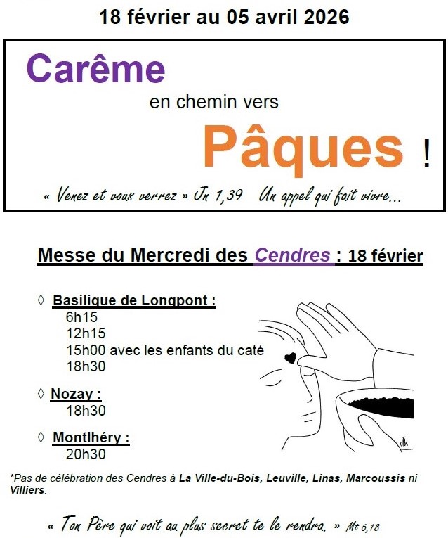 Messe des Cendres 2026 premiere page horaires