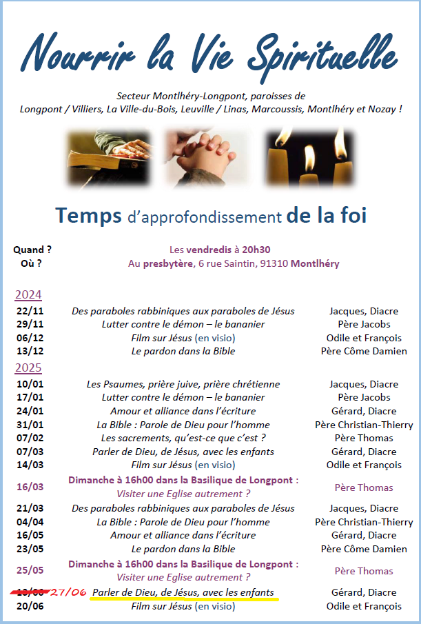 Temps dapprofondissement de la foi 2024 2025