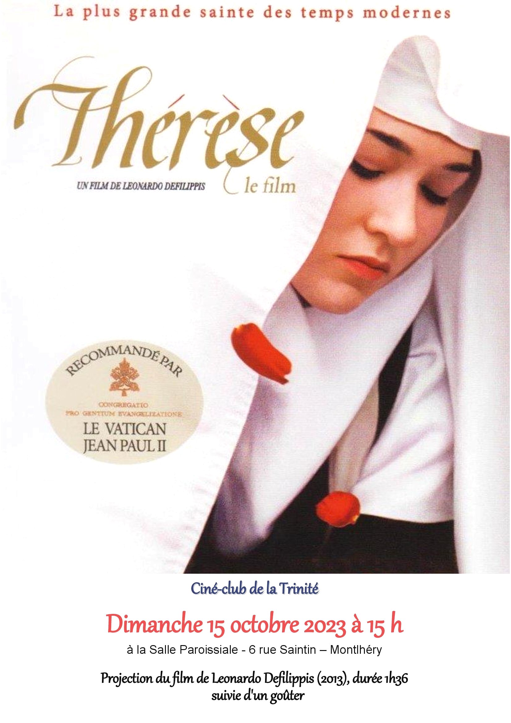 Affiche film Thérèse 15 oct 2023